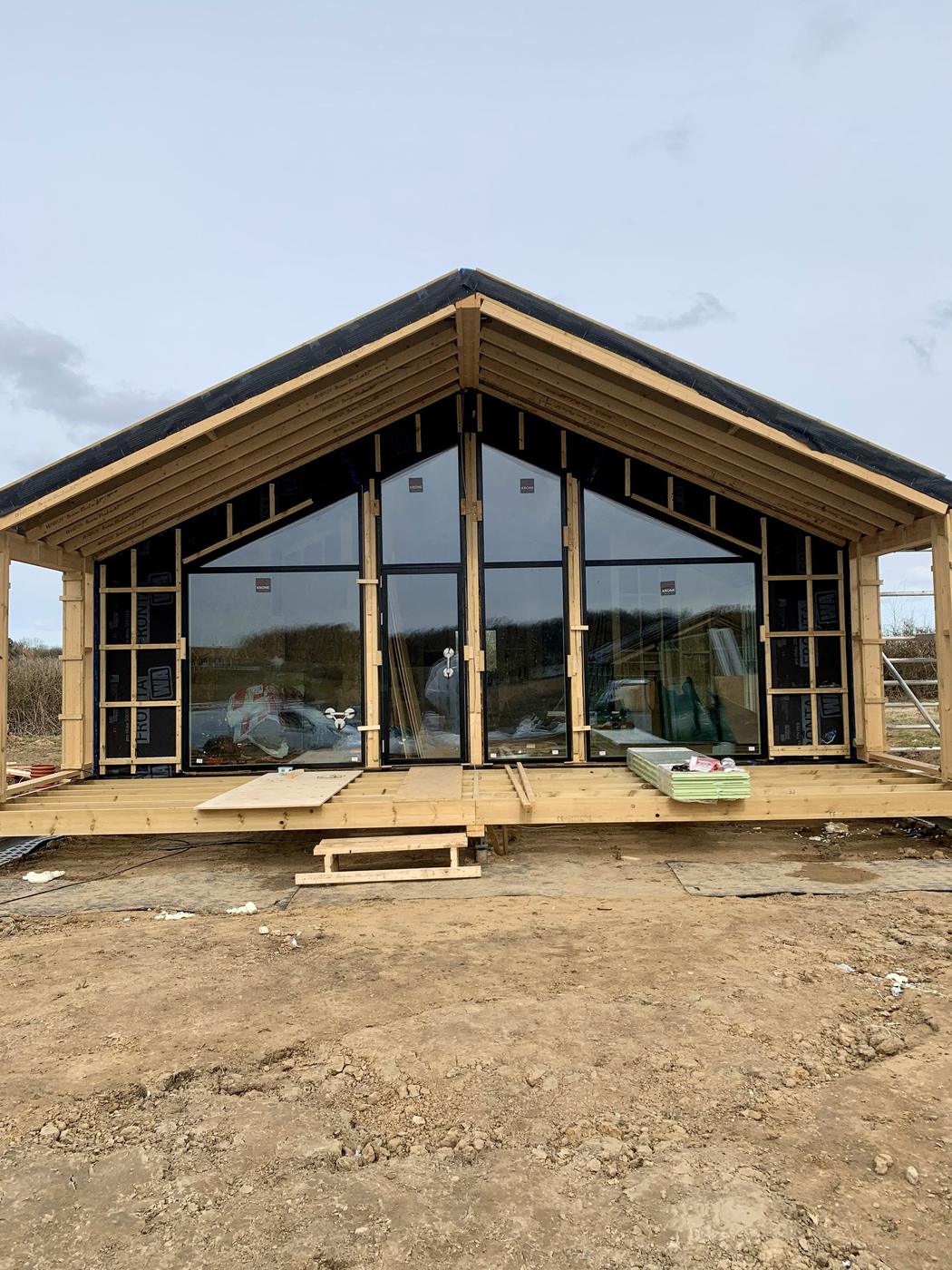 Timber frame and glass gable