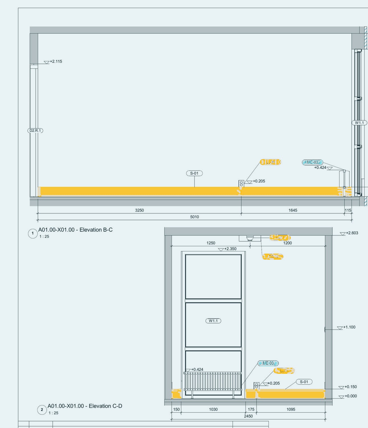 Module A01.00, elevations