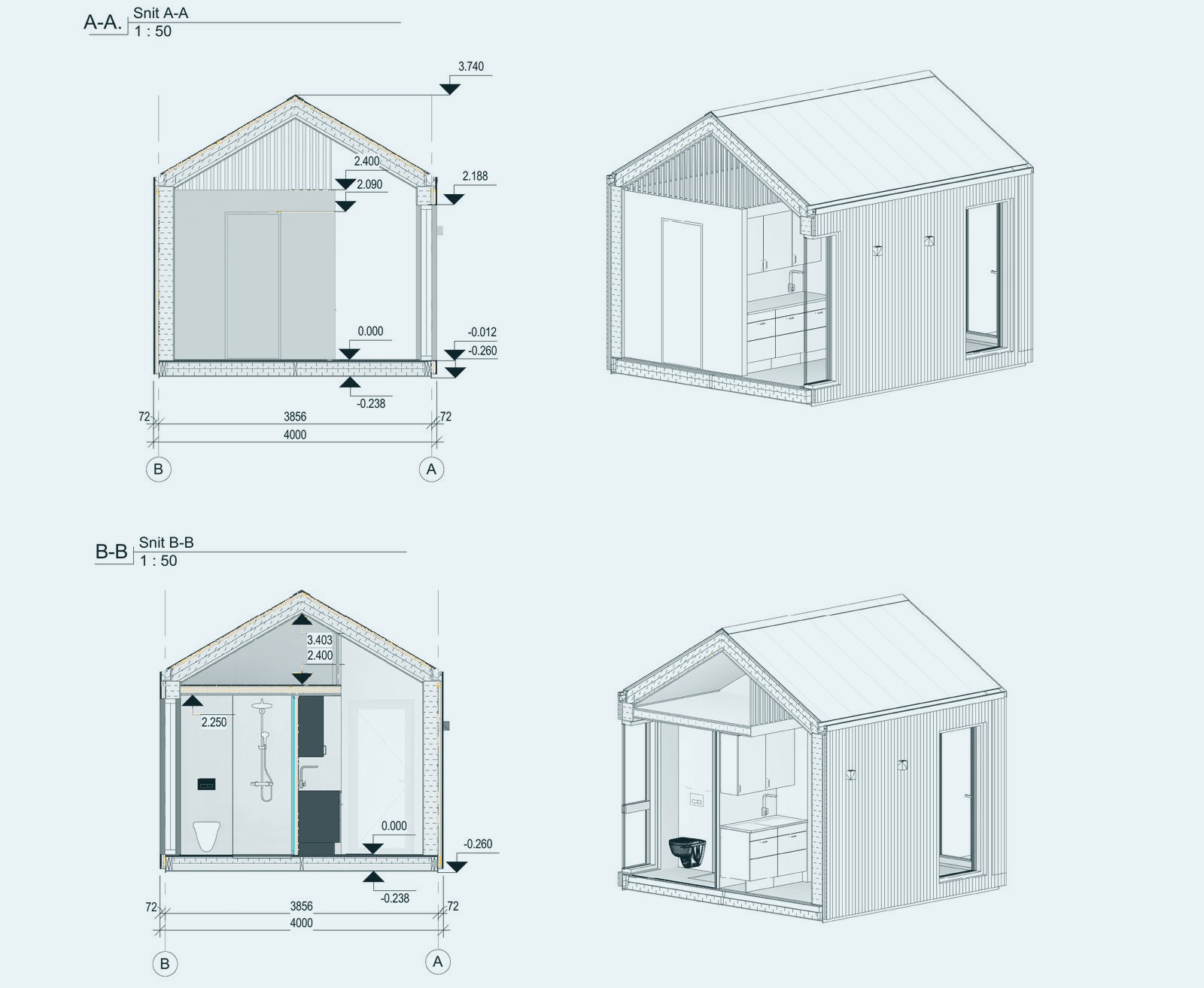 Living and sauna PODs
